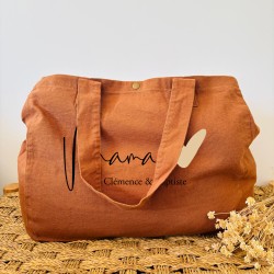 Cabas personnalisable "Maman" – Coloris caramel – Maman Coeur