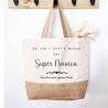 Cabas Jute personnalisé - Petit Bazar d'une Super Nounou