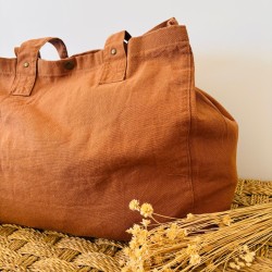 Cabas personnalisable "Maman" – Coloris caramel – Maman Coeur