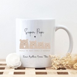 Mug céramique personnalisé – Super Papi