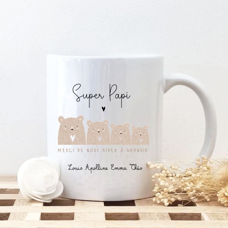 Mug céramique personnalisé – Super Papi