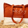 Grand sac Family Bag personnalisable – Terracotta et écru