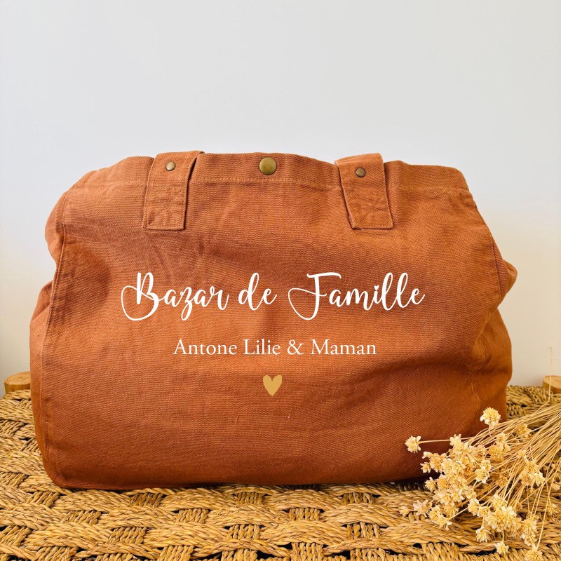 cabas bazar de famille personnalisable