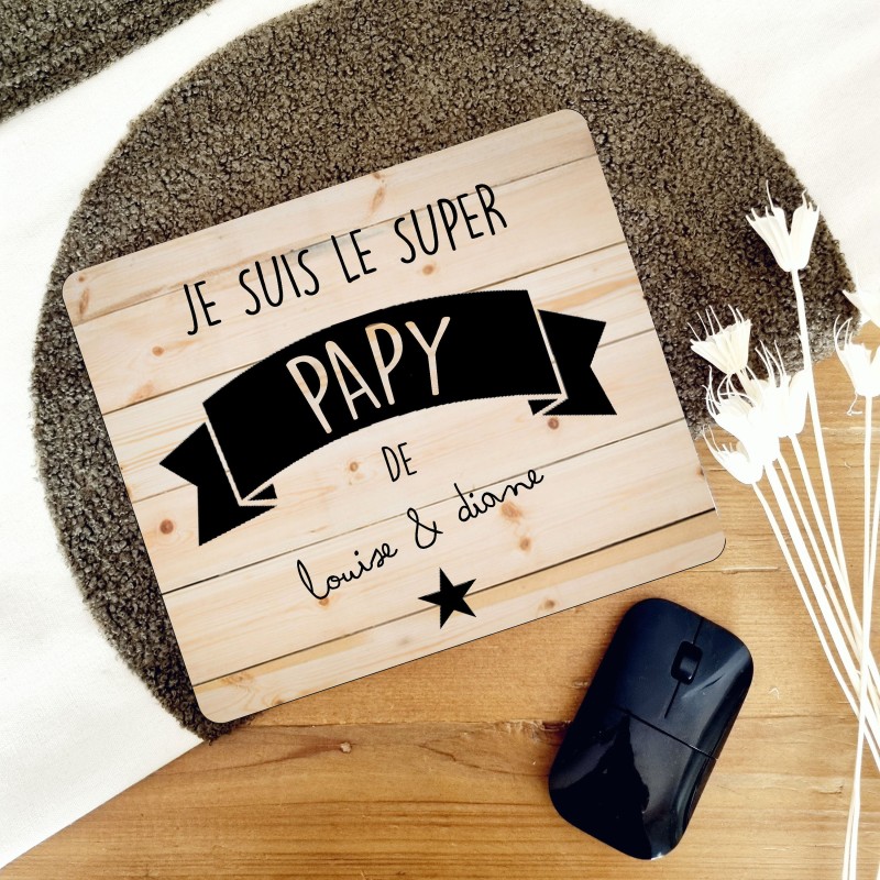Tapis de souris personnalisé – Super Papy / Papa