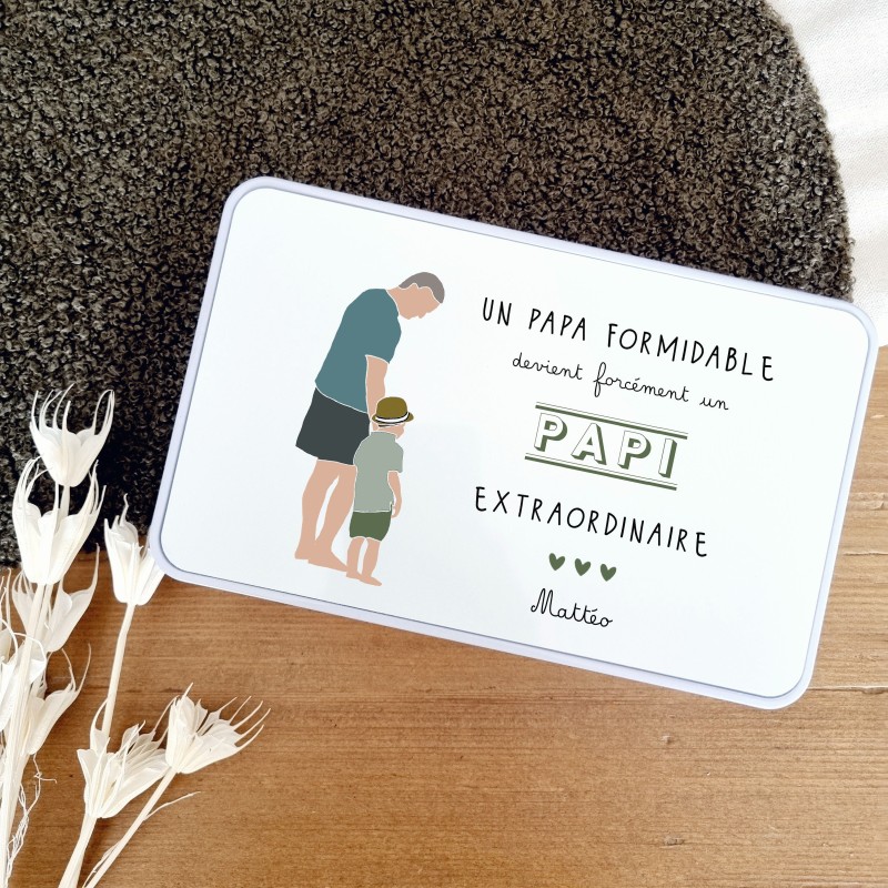 Boîte en métal personnalisée – Papi Extraordinaire