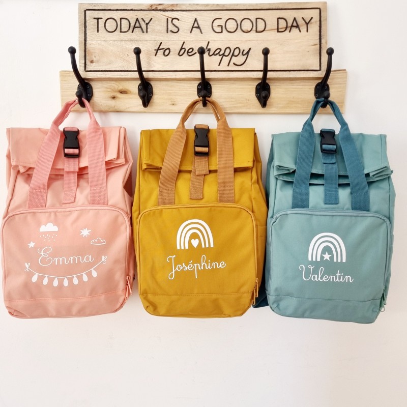 Sacs à dos cartables personnalisés en polyester – modèles colorés avec prénom – Sweet Chic Accessoires