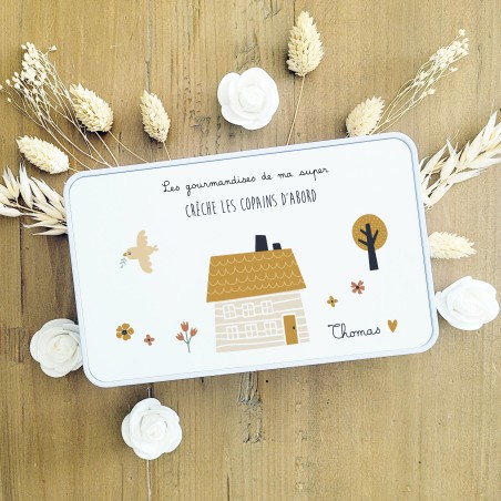 Boite à biscuits personnalisable - Cadeau Crèche ou MAM