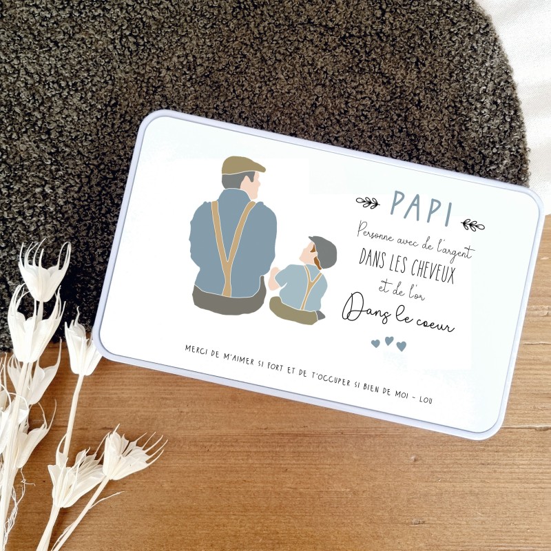 Boîte en métal personnalisée – Papi / Papy