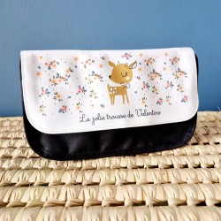 Trousse à crayons personnalisée motifbiche et fleurs - Sweet Chic Accessoires