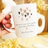 Mug céramique avec cuillère – Mille petits cœurs, fête des mères personnalisable