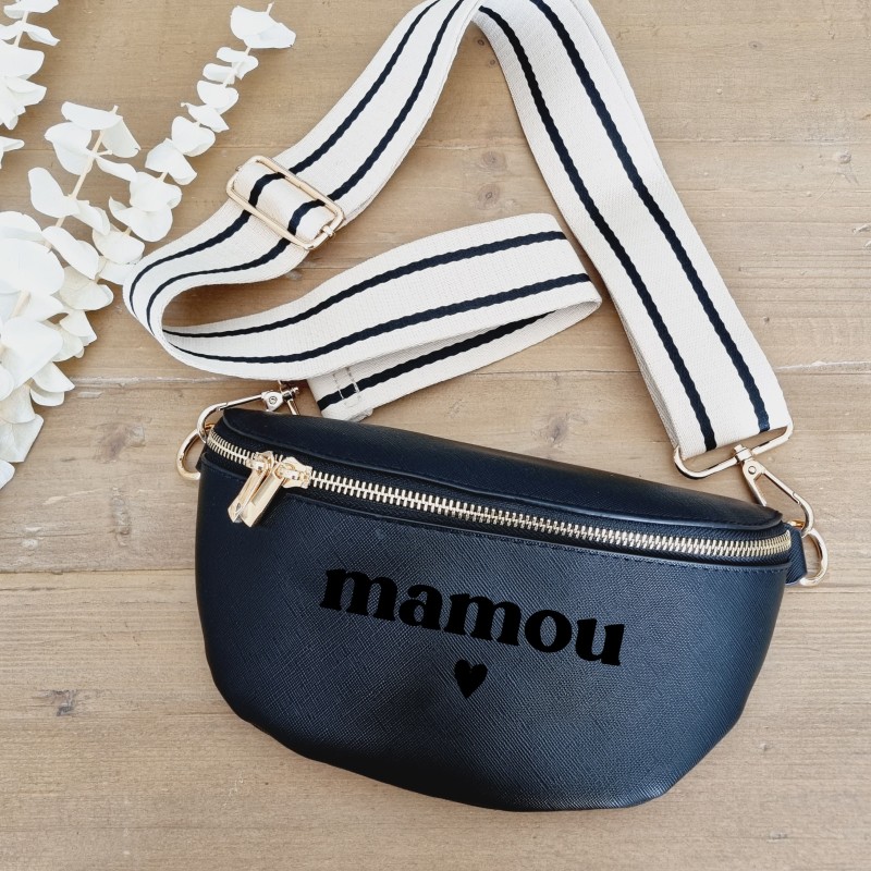 Sac banane personnalisable – Simili cuir et velours