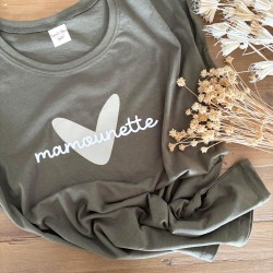 Tee-shirt femme "Maman" personnalisable - kaki - fête des mères