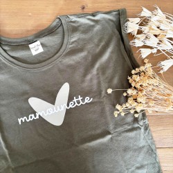 Tee-shirt femme "Maman" personnalisable - kaki - fête des mères