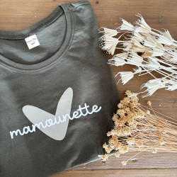 Tee-shirt femme "Maman" personnalisable - kaki - fête des mères