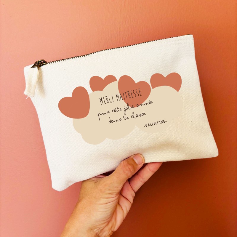 Trousse personnalisable  – Merci maîtresse pour cette jolie année