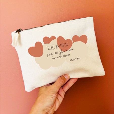 Trousse personnalisable  – Merci maîtresse pour cette jolie année