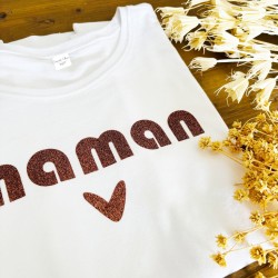 Tee-shirt Maman Paillettes personnalisable