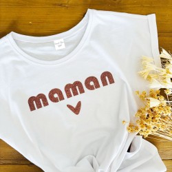 Tee-shirt Maman Paillettes personnalisable