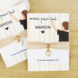 Bracelet Fantaisie Atsem en Or - Carte maitresse personnalisable