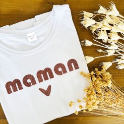 tee-shirt maman paillettes personnalisable