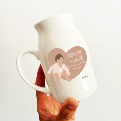 Pot à lait personnalisé- Petit vase Nounou- – Cadeau pour nounou, crèche ou tata