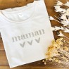 Tee-shirt MAMAN coeur paillettes dorées - personnalisable