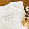 Tee-shirt MAMAN coeur paillettes dorées - personnalisable