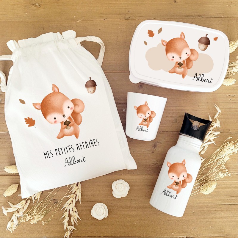 Kit goûter personnalisé motif écureuil et gland Albert – Sweet Chic Accessoires