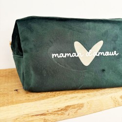 TROUSSE VELOURS VERT PERSONNALISABLE FEMME