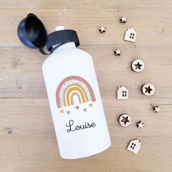 Gourde bouchon sport personnalisée motif arc-en-ciel Louise – Sweet Chic Accessoires