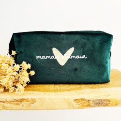 TROUSSE VELOURS VERT PERSONNALISABLE FEMME