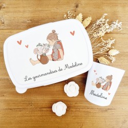 Kit goûter personnalisé – Pochon et accessoires illustrés