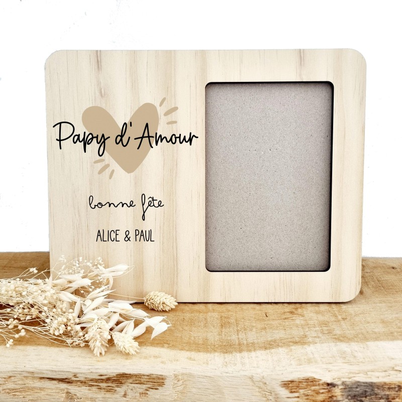 Cadre photo personnalisé – Papy d’Amour / Papi d’Amour / Papa d’Amour