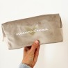 trousse velours gris personnalisable marraine