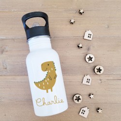 Gourde paille personnalisée motif tyrannosaure – Sweet Chic Accessoires