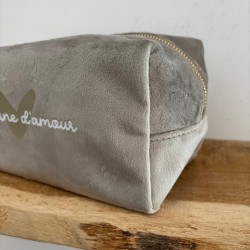 trousse velours personnalisable femme