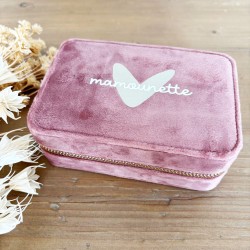 BOITE A BIJOU VELOURS PERSONNALISABLE FEMME