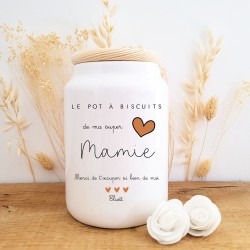 Pot à cookies motif cœur terracotta texte Mamie - Sweet Chic Accessoires