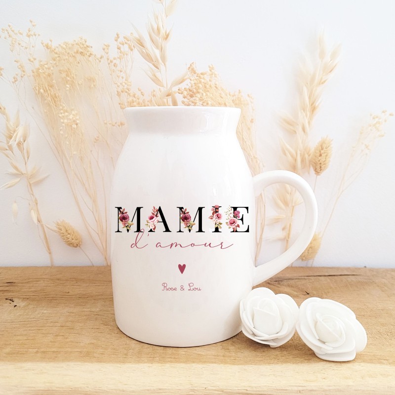 Pot à lait personnalisé Mamie d'amour – Cadeau mamie/maman