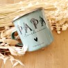 Mug métal vert- Cadeau papa - papi- mug personnalisable