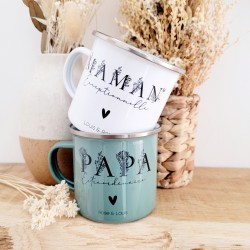 Mug métal vert- Cadeau papa - papi- mug personnalisable