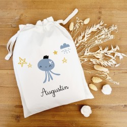 Pochon en coton personnalisé motif pieuvre – Sweet Chic Accessoires