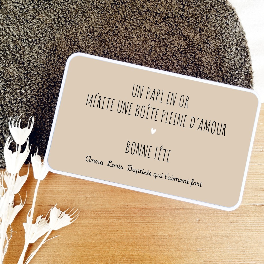 Boite à trésors Bonne fête Papi - cadeau fête des grands pères