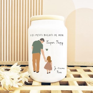 Pot à biscuits personnalisé – Super Papy, Papa, Tonton