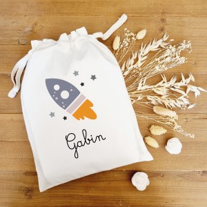 Pochon personnalisé enfant – Illustration & prénom