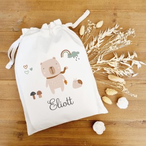 Pochon personnalisé enfant – Illustration & prénom
