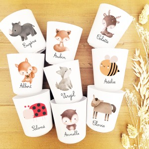 Gobelets enfant personnalisables collection Animaux de la Forêt – Sweet Chic Accessoires