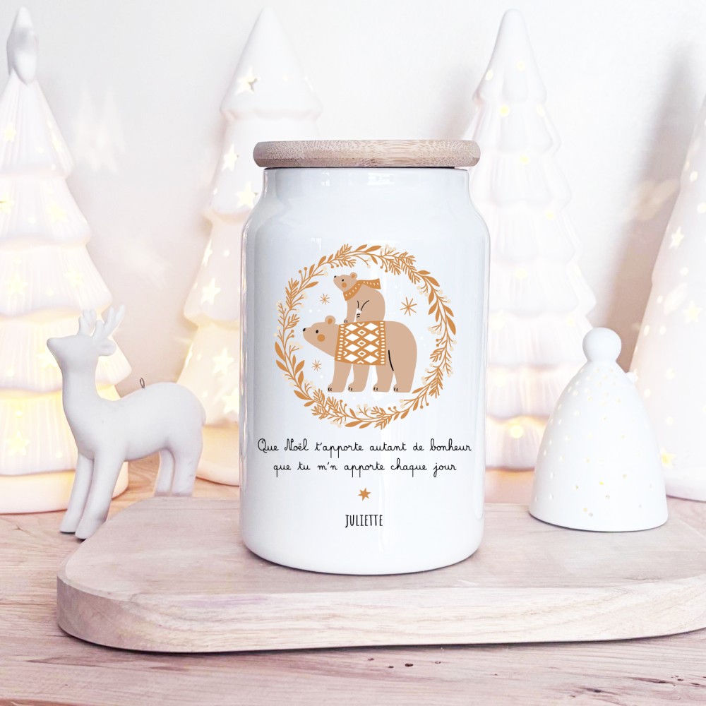Pot à cookies personnalisé – Cadeau de Noël pour nounou, mamie ou marraine