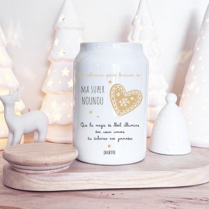 Pot à biscuits personnalisable-cadeau Noël nounou