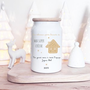 Pot à biscuits Ma super crèche – Cadeau de Noël personnalisé